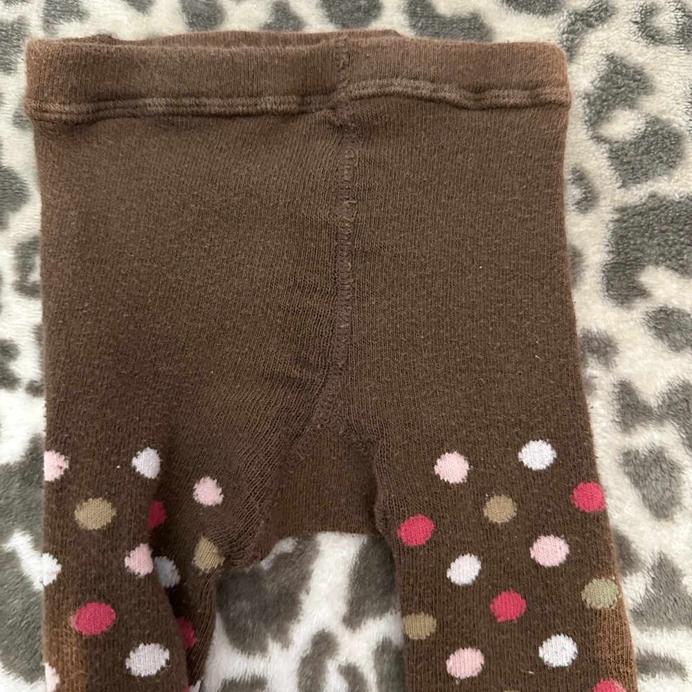 Old Navy Knit Tights Bundle Stripes Polka Dots in Brown Pink Size 12-24 months - Picture 5 of 17